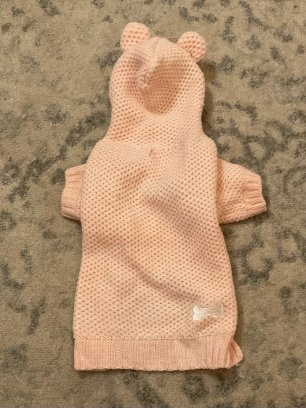 Pastel pink dog bear hoodie